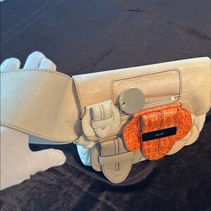 Chloe Leather /snake  clutch wristlet